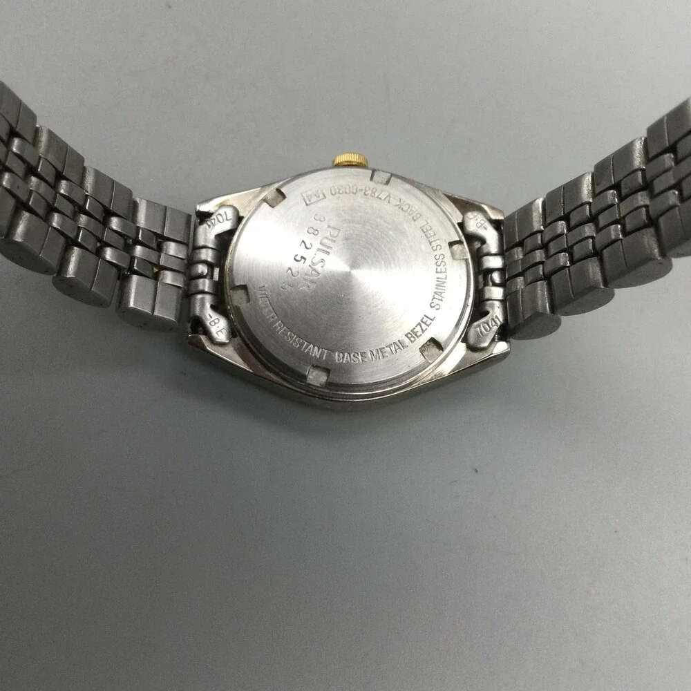 Pulsar Womens Watch 23mm V783-0030 Two Tone Stainless Day Date New Battery 7.25